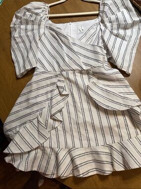 C/MEO Collective White Top with Black Stripe Trim